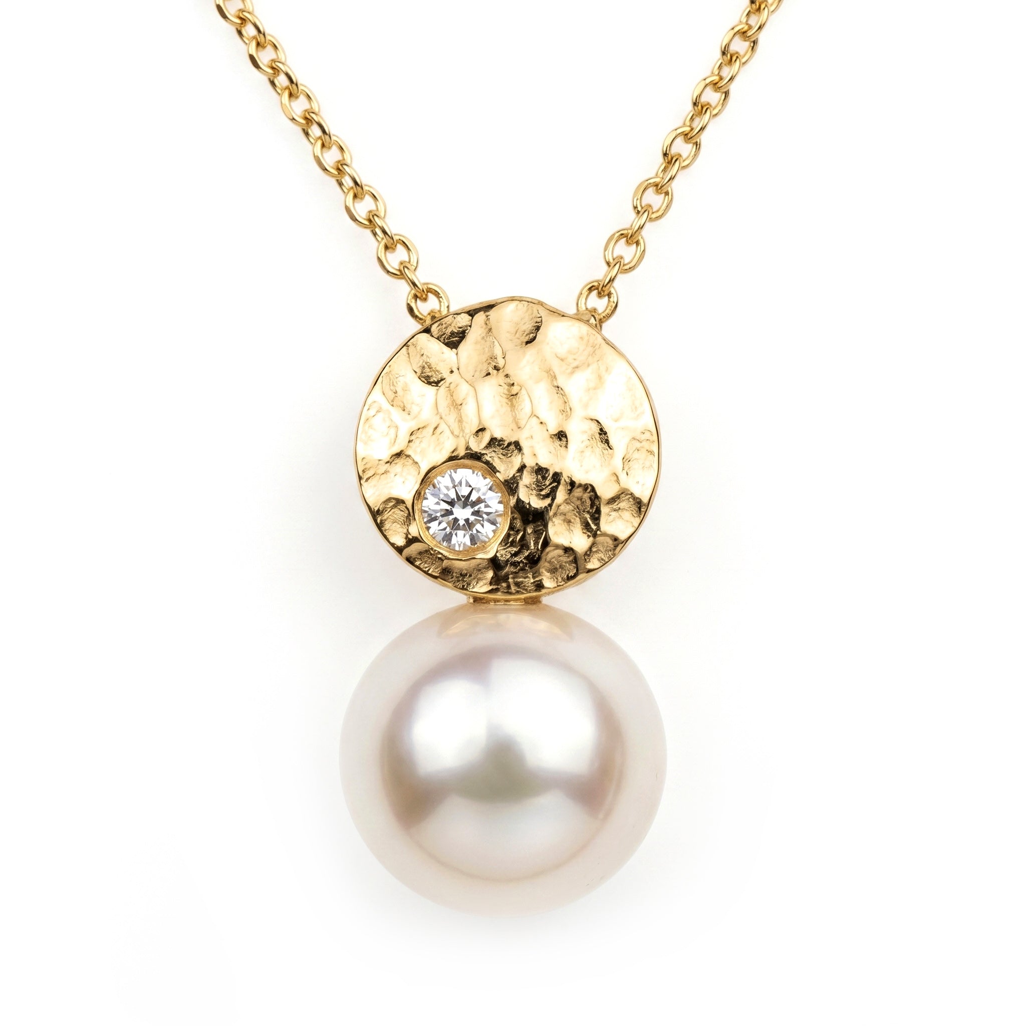 P012646Y-F - Pendant 14KY-0.56G 2D-0.03ct W.FW 8-9mm