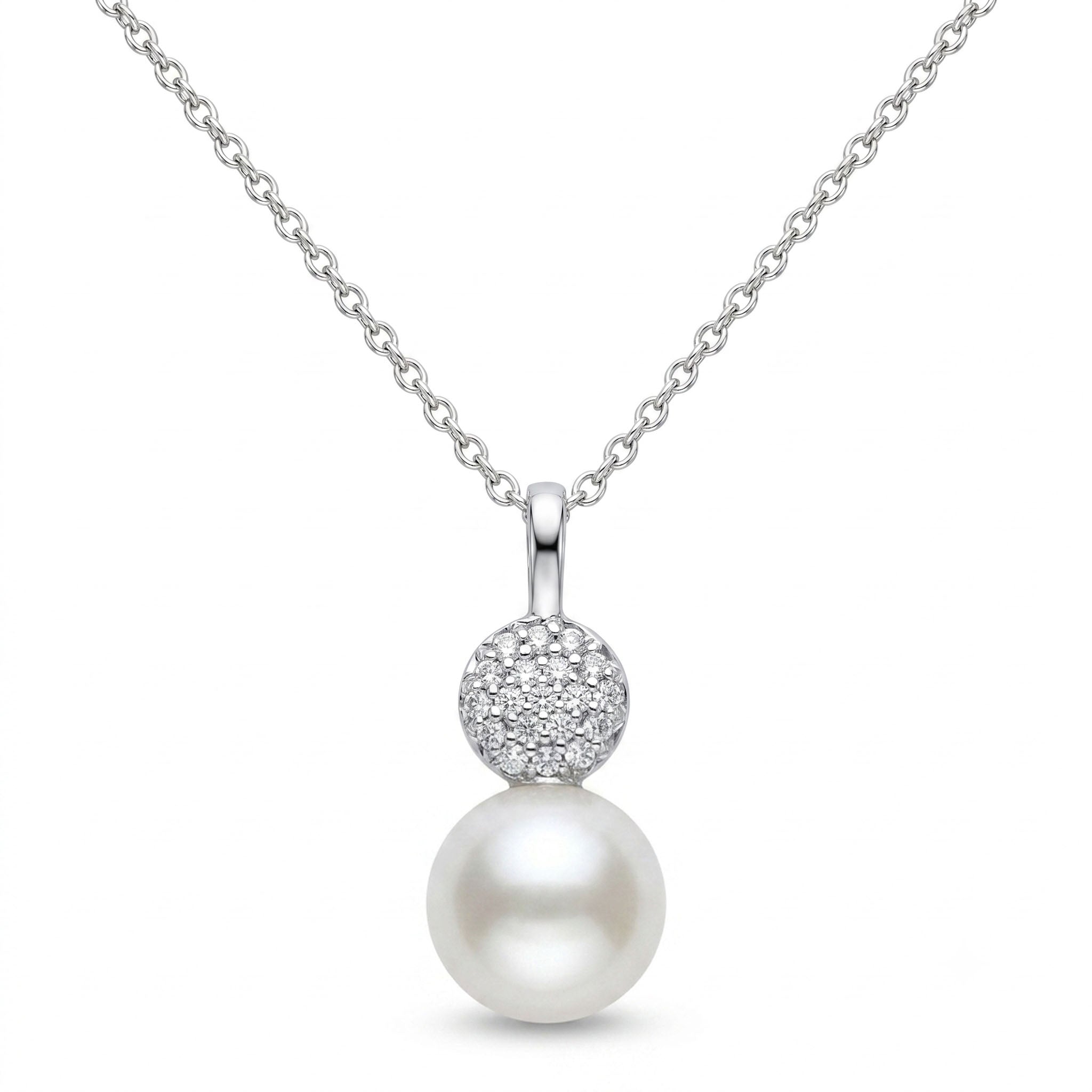 P012647 - Pendant 14KW-0.55G 19D-0.0.08ct  W.FW 8-9mm