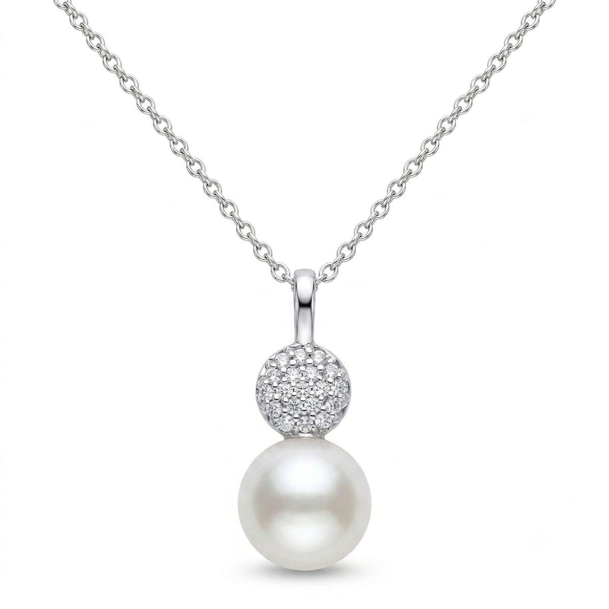 P012647 - Pendant 14KW-0.55G 19D-0.0.08ct  W.FW 8-9mm