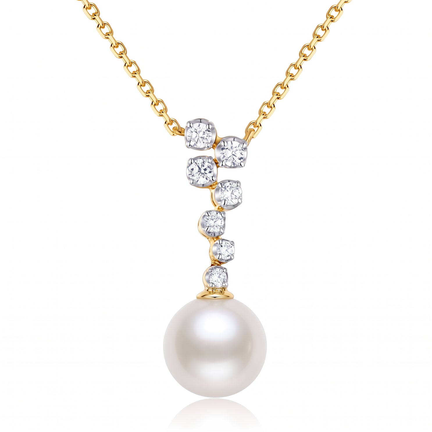 P012650Y-F - Pendant 14KY-1.79G 7D-0.19ct W.FW 7-8mm