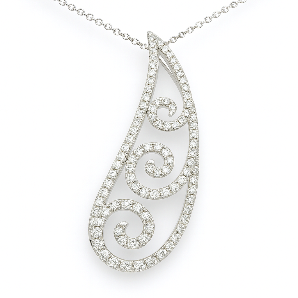 18K White Gold Diamond Pendant, 0.66ct