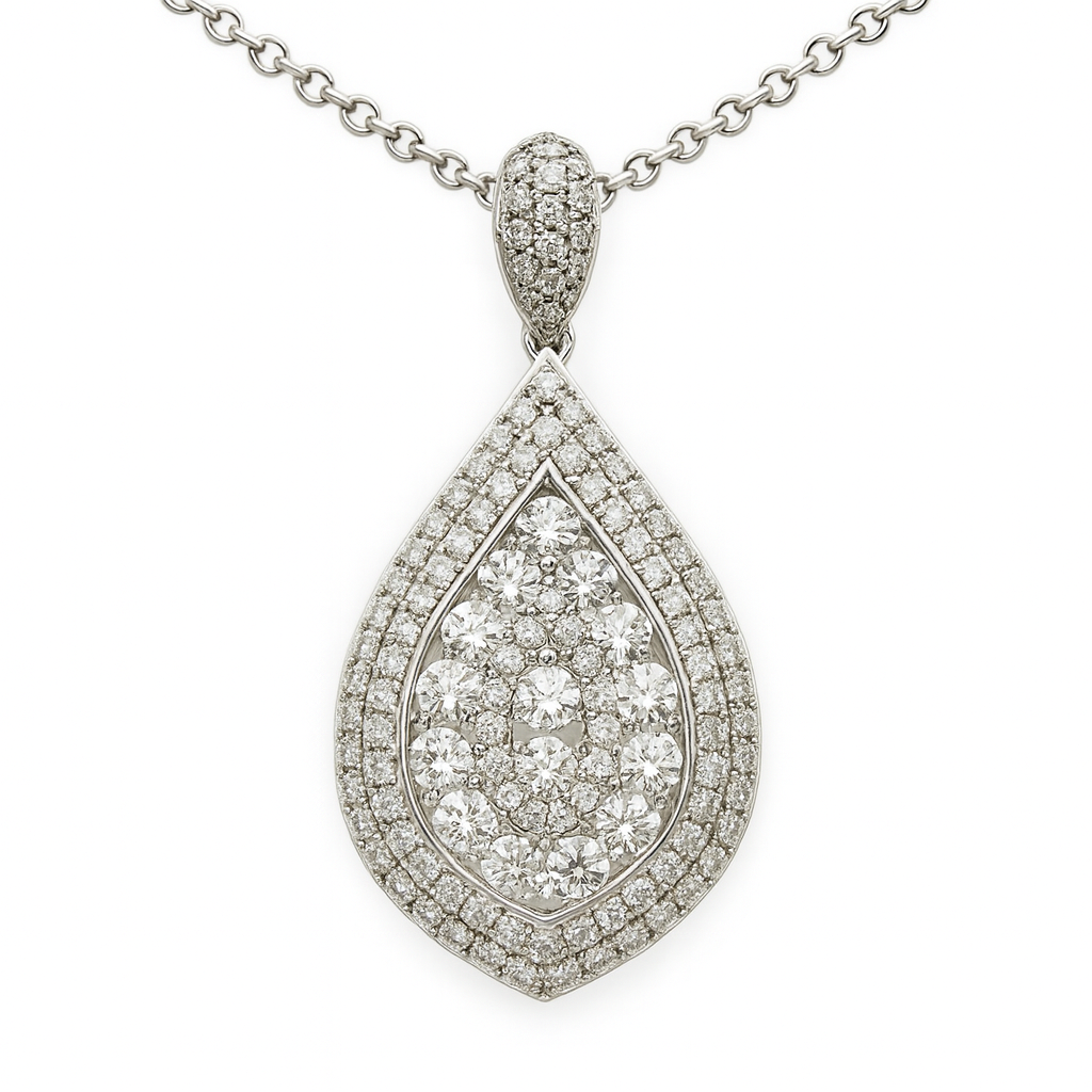18K White Gold Diamond Pendant, 1.5ct