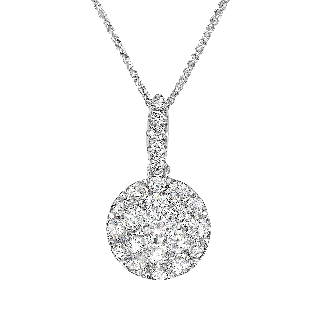 Pendant 18KW 2.0G 32RD-1.05CT W/CHAIN