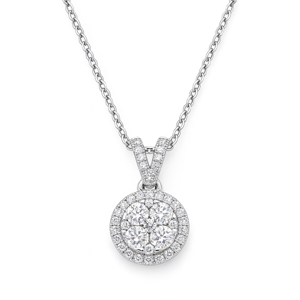 18K White Gold Diamond Pendant, 0.56ct
