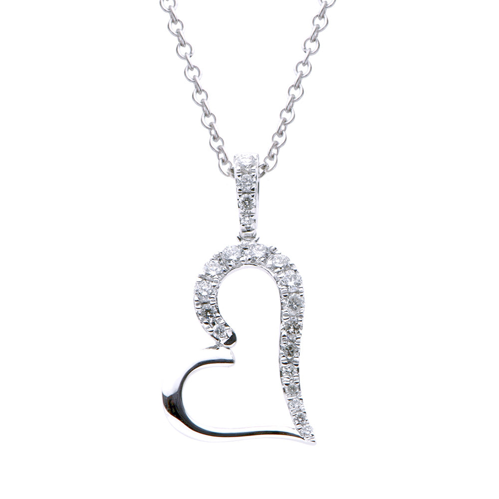 18KW Diamond Heart Pendant