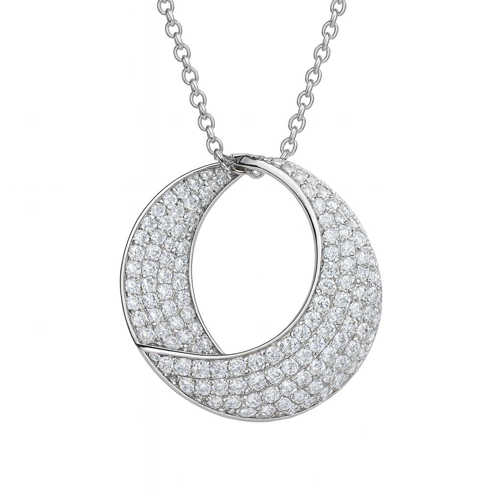 18K White Gold Diamond Pendant, 2.45ct