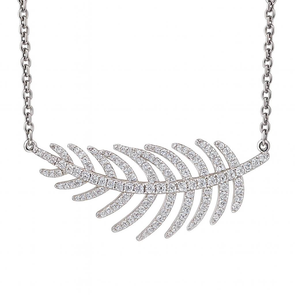 18K White Gold Diamond Pendant, 0.64ct