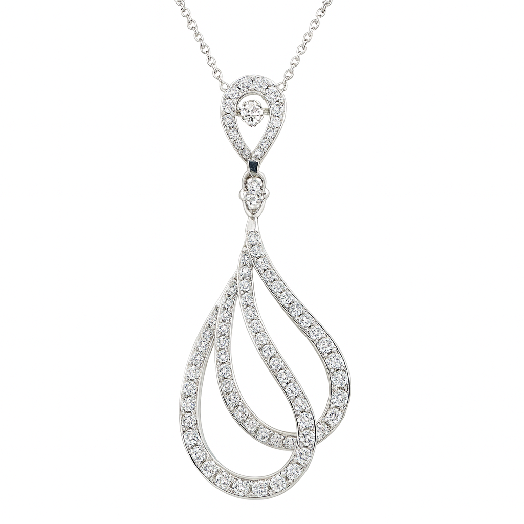 18K White Gold Diamond Pendant, 0.66ct