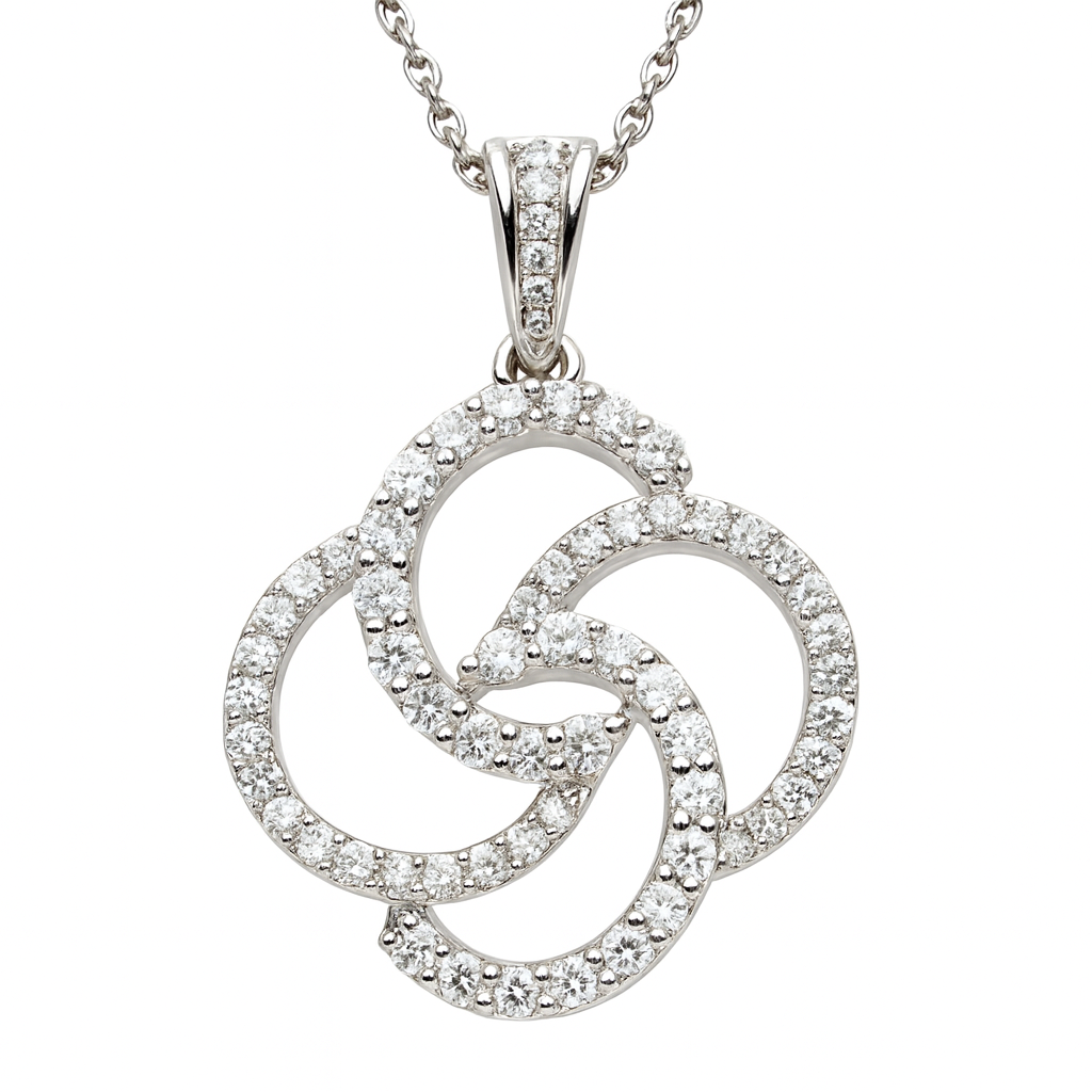 18K White Gold Diamond Pendant, 0.66ct