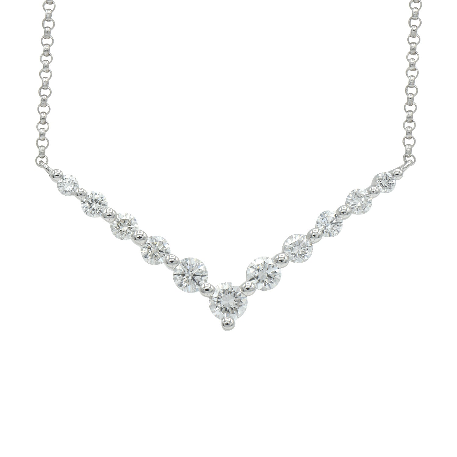 18K White Gold Diamond Pendant, 0.6ct