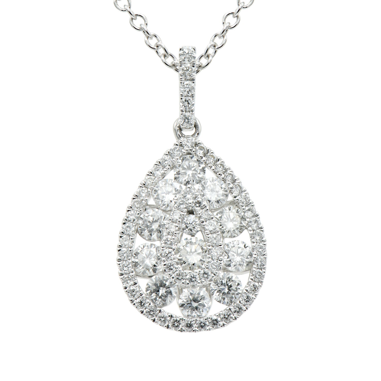 18K White Gold Diamond Pendant, 0.81ct
