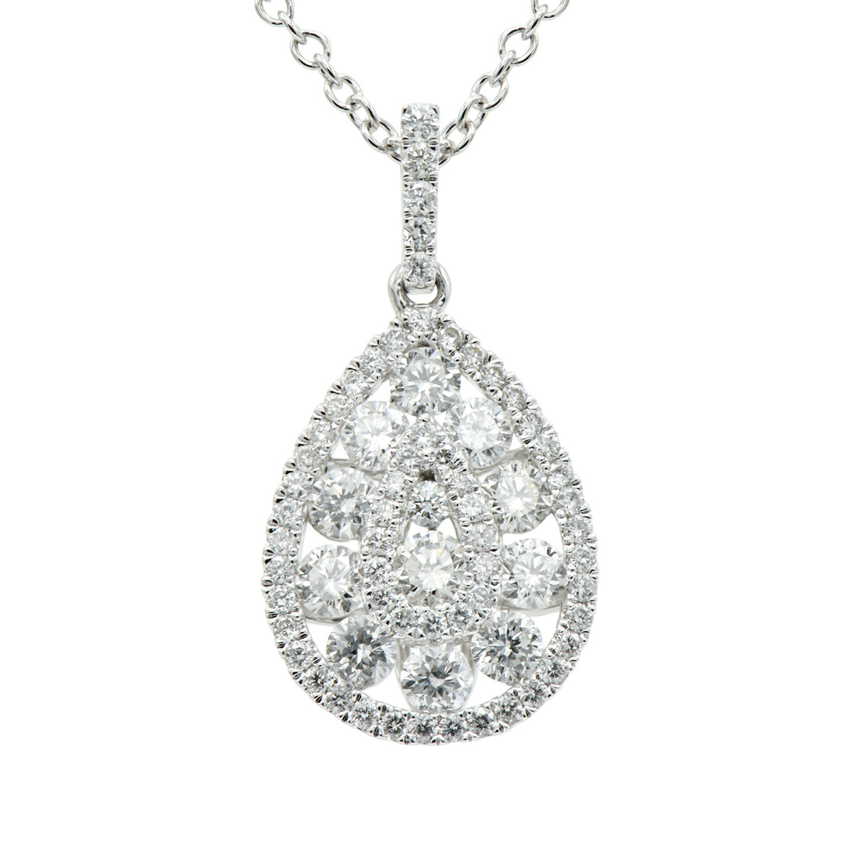 18K White Gold Diamond Pendant, 0.81ct