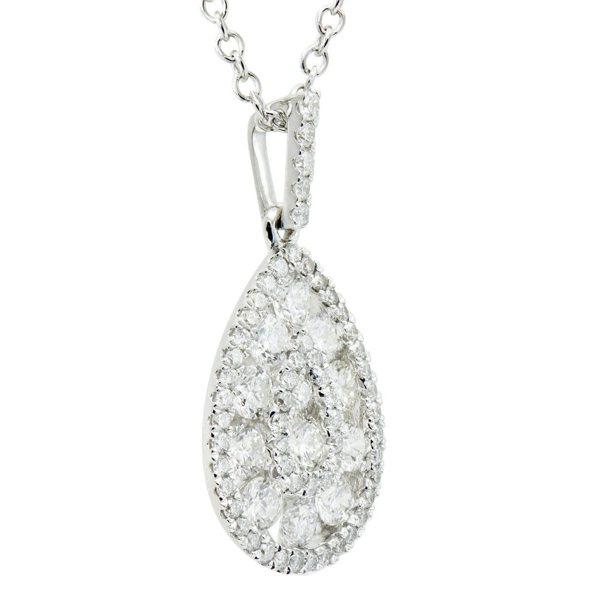 18K White Gold Diamond Pendant, 0.81ct