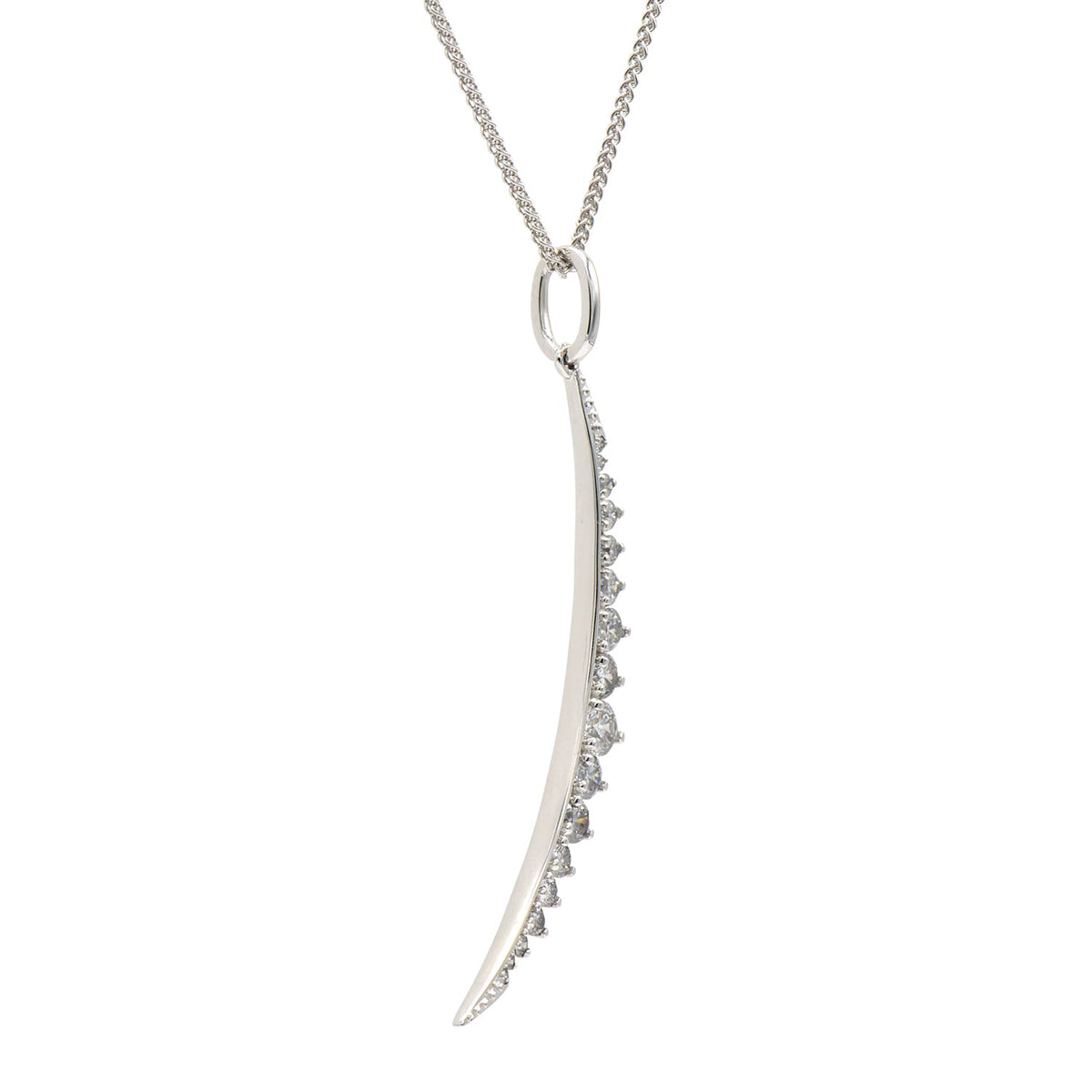 18K White Gold Diamond Pendant, 0.67ct