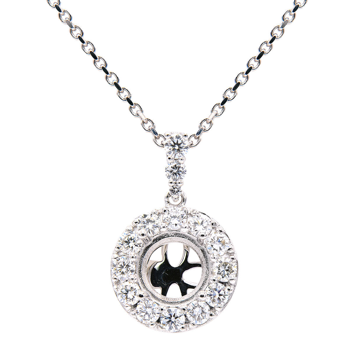 18K White Gold Diamond Pendant, 0.27ct