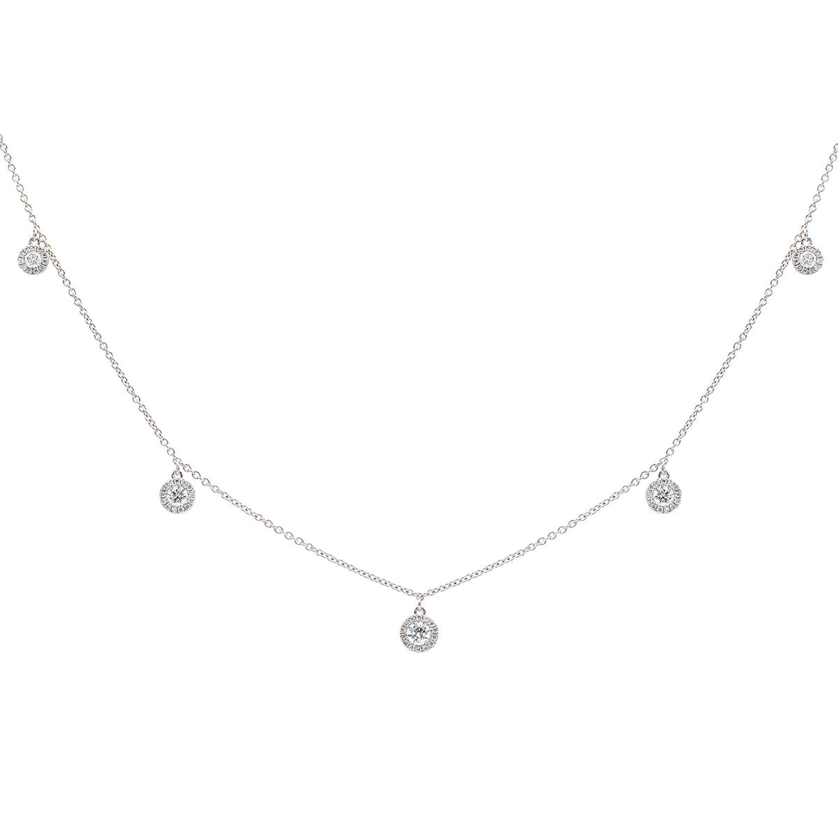 18K White Gold Diamond Pendant, 0.58ct