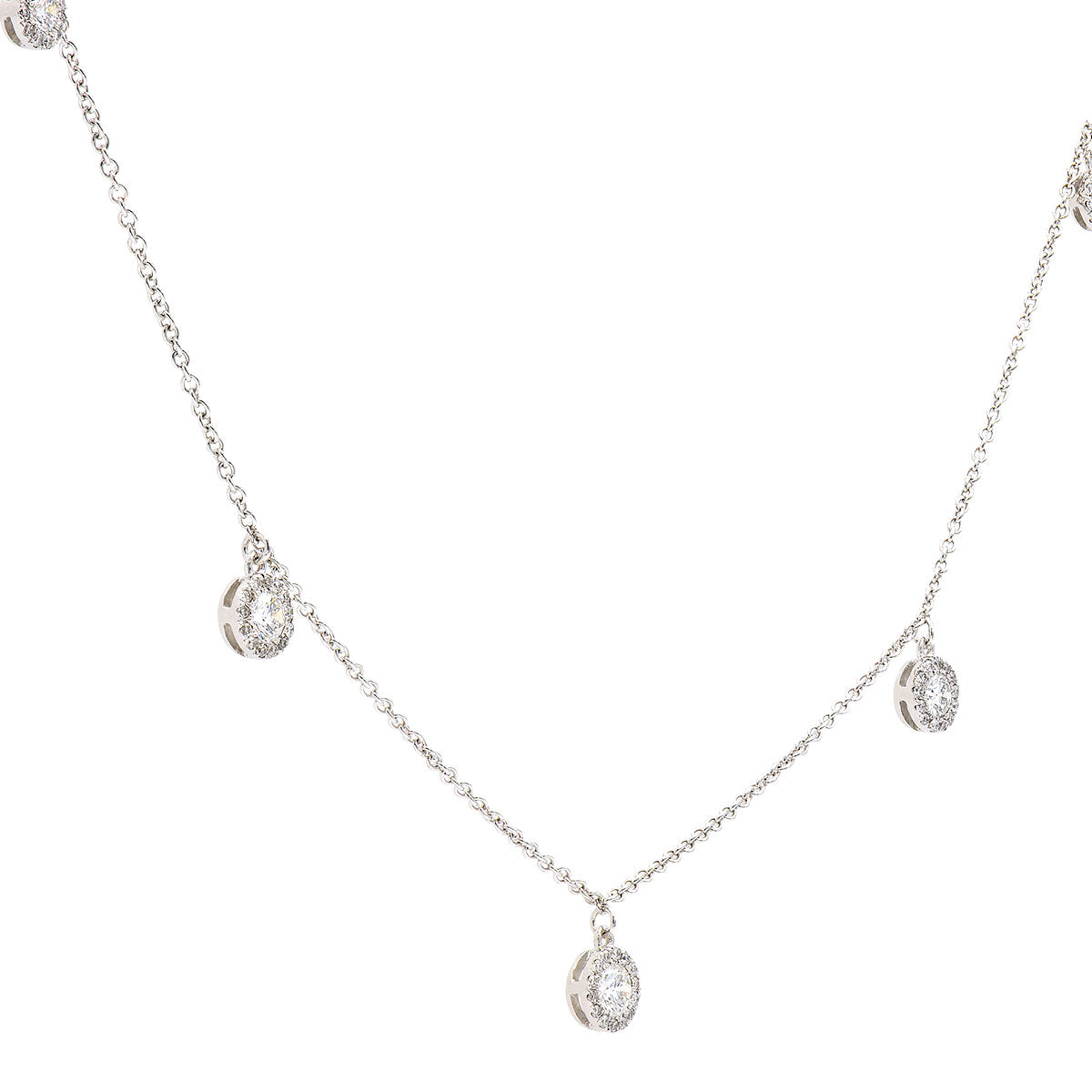 14K White Gold Diamond Necklace, 0.58ct