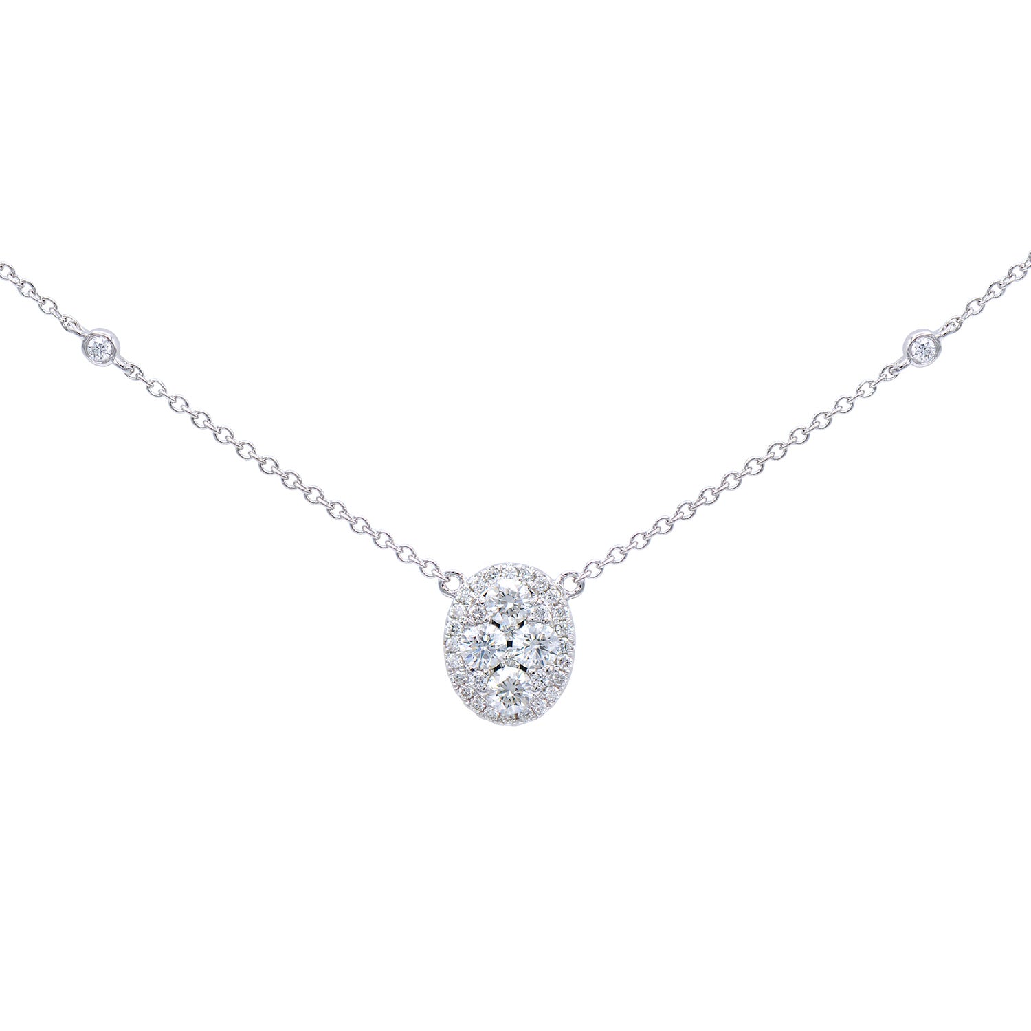 18K White Gold Diamond Pendant, 0.67ct