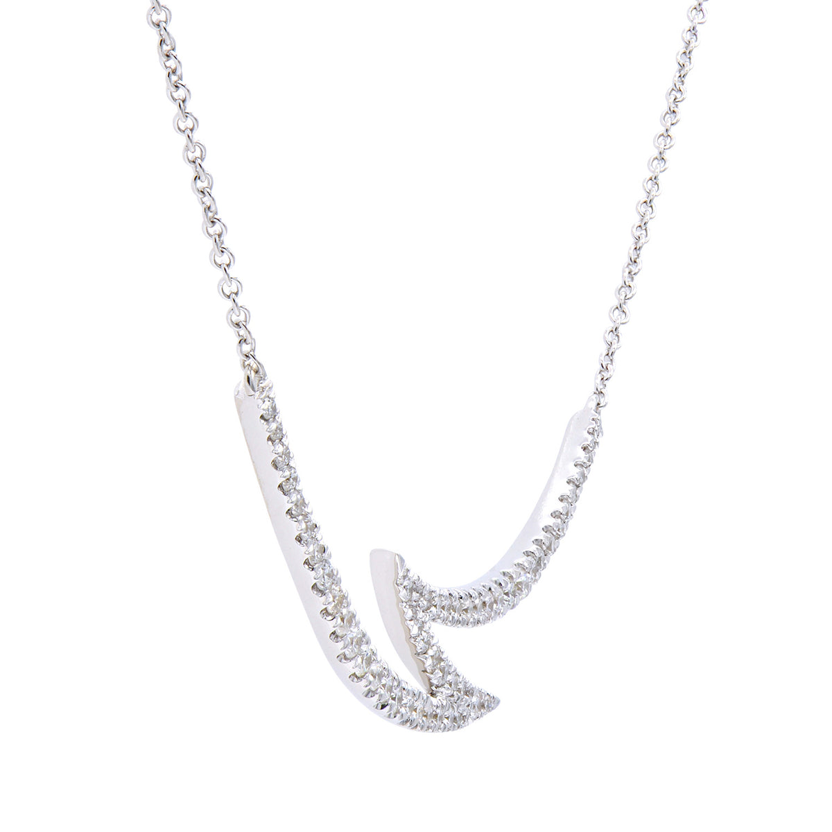 18K White Gold Diamond Pendant, 0.33ct