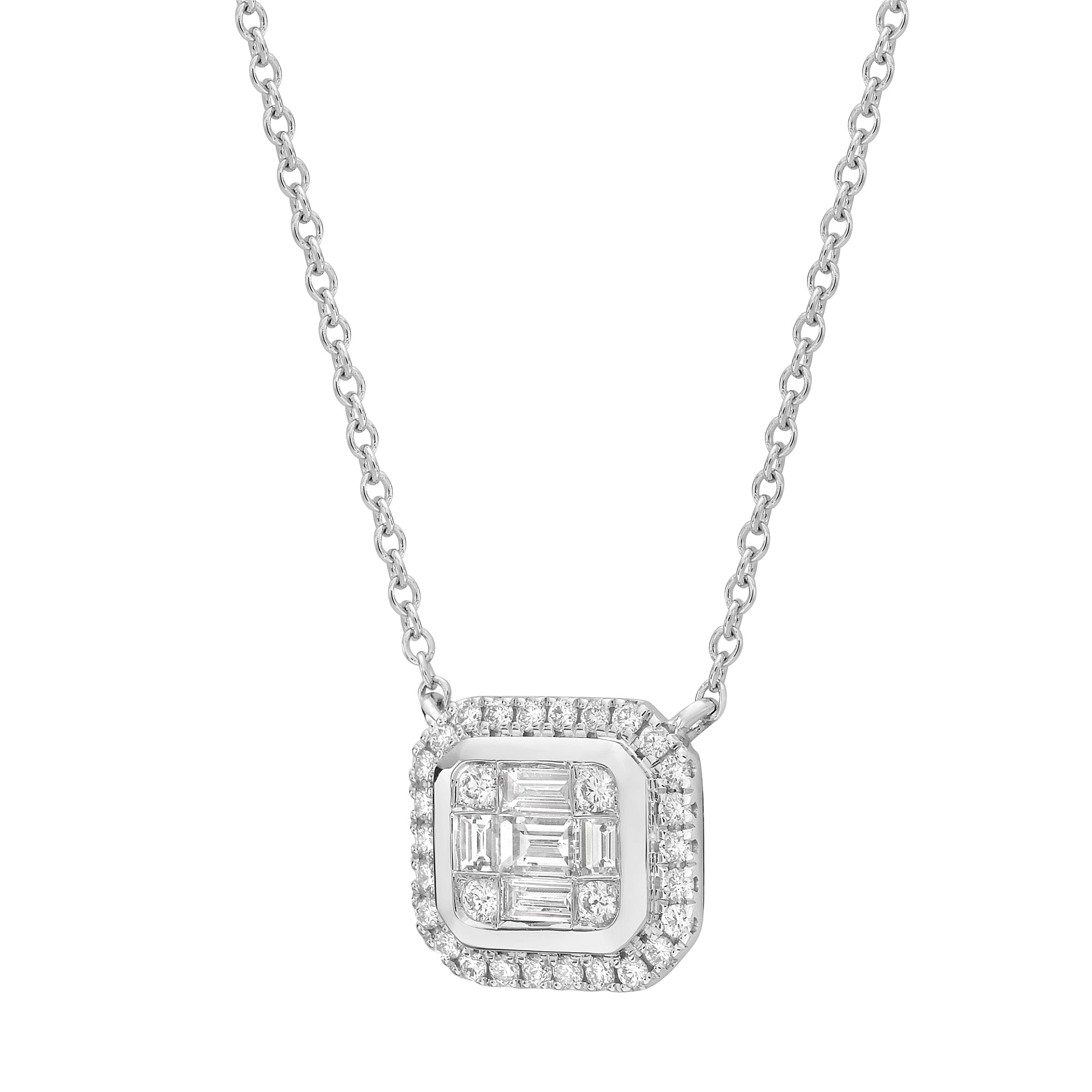 18K White Gold Diamond Necklace, 0.59ct