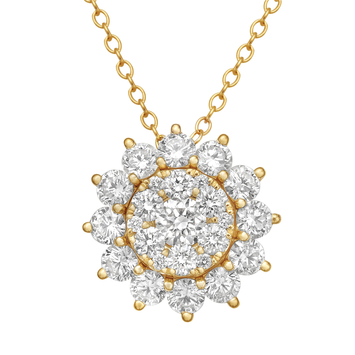 P056206Y - Pendant 18KY/1.7G 1RD-0.18CT 24RD-1.14CT