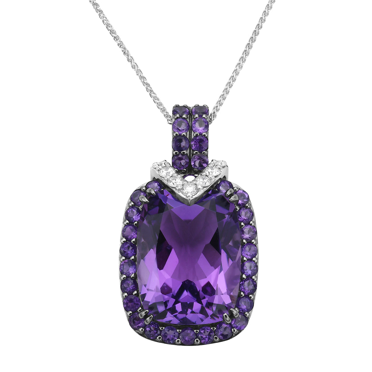 Pendant 14KB/4.2G 1AME-10.05CT 32AME -1.09CT 7RD-0.22CT Amethyst