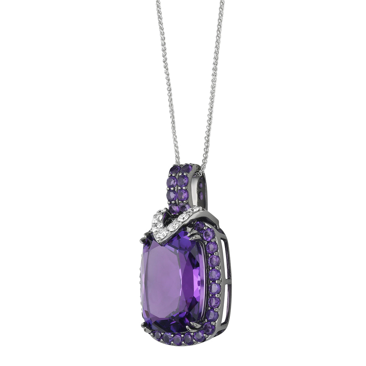 Pendant 14KB/4.2G 1AME-10.05CT 32AME -1.09CT 7RD-0.22CT Amethyst