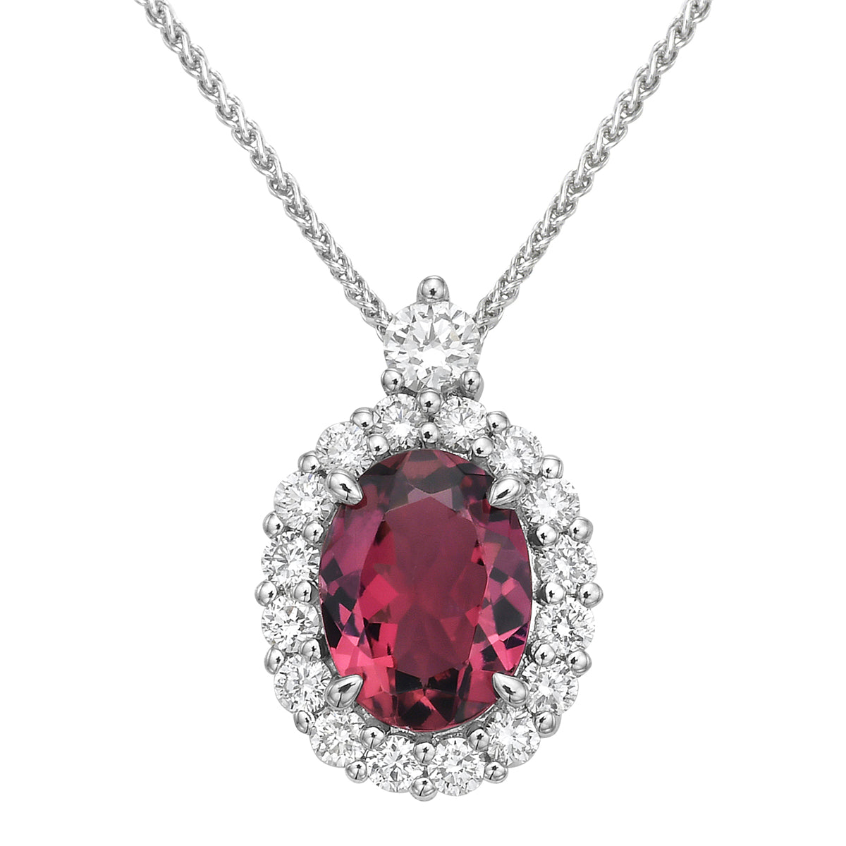 8Pendant 14KW/1.0G 1PT-1.15CT 17RD-0.35CT Pink Tourmaline