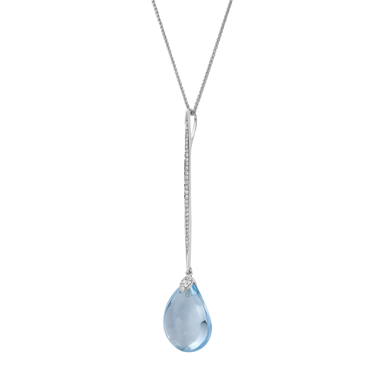 P090059W-SBT - PENDANT 18KW-1G  38D-0.13CT 1SBT-13.41CT SKY BLUE TOPAZ