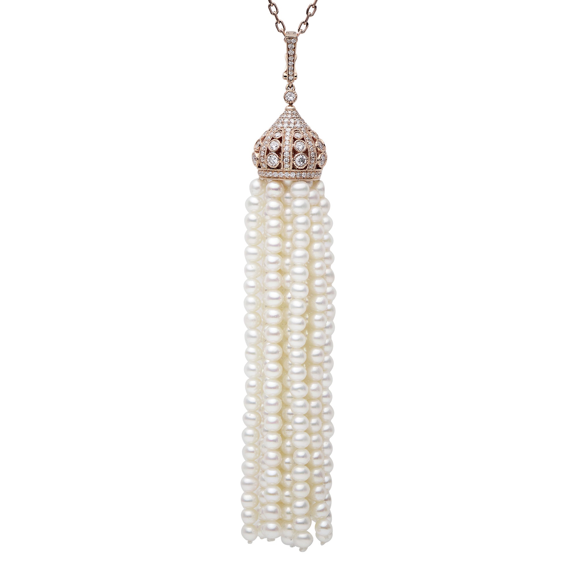 18KR Freshwater Pearl Tassel Pendant,