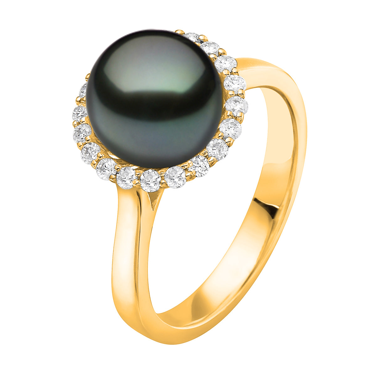 14KY/3.4G Tahitian Ring 20RD-0.29CT 8-9mm