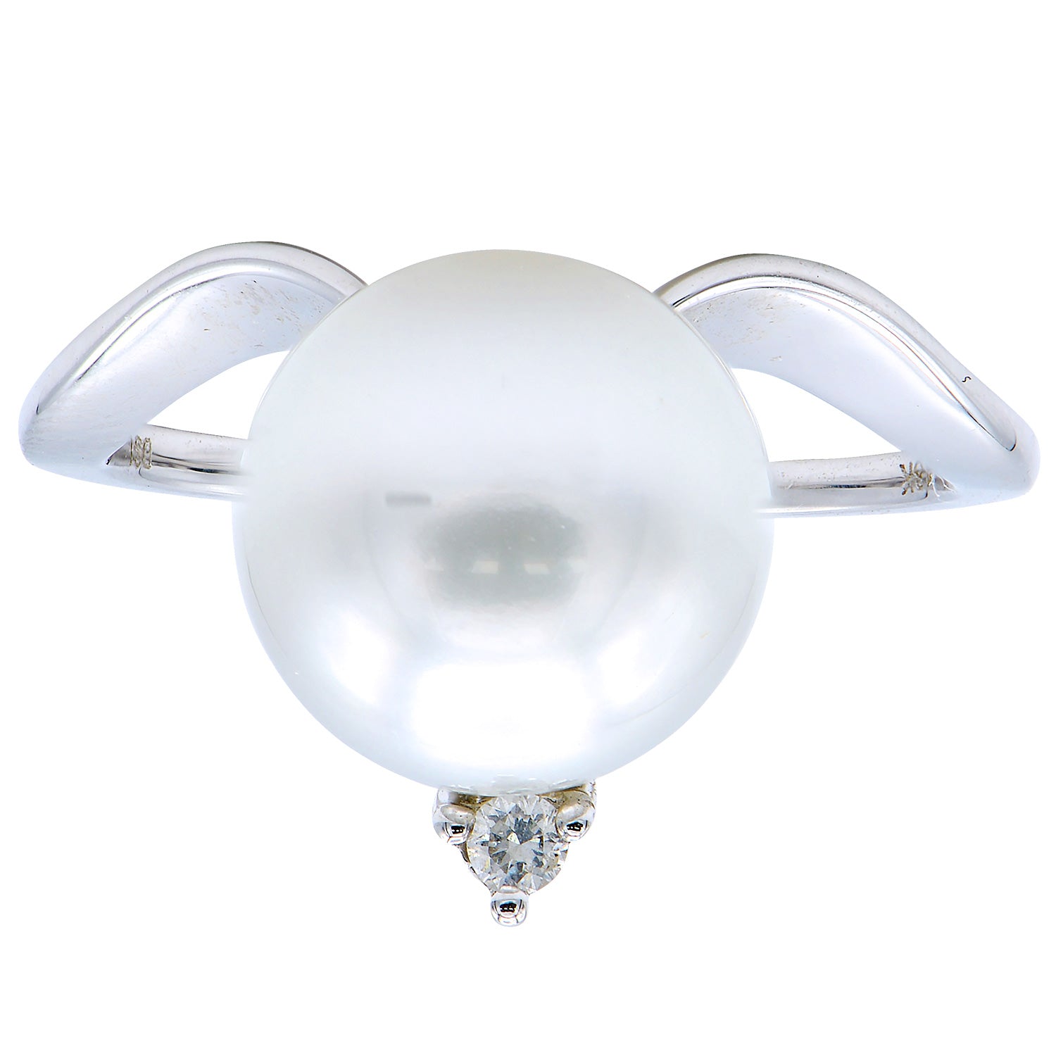 14KW White South Sea Pearl Ring, 10-11mm