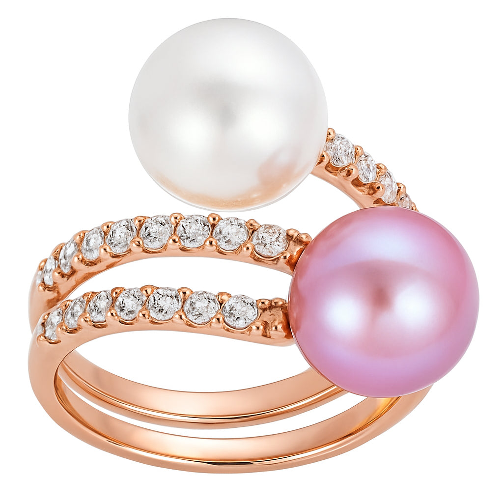 18K Rose Gold Freshwater Pearl Ring, 9.50-10mm