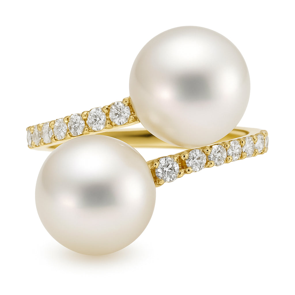 18K Yellow Gold Freshwater Pearl Ring, 9-10mm