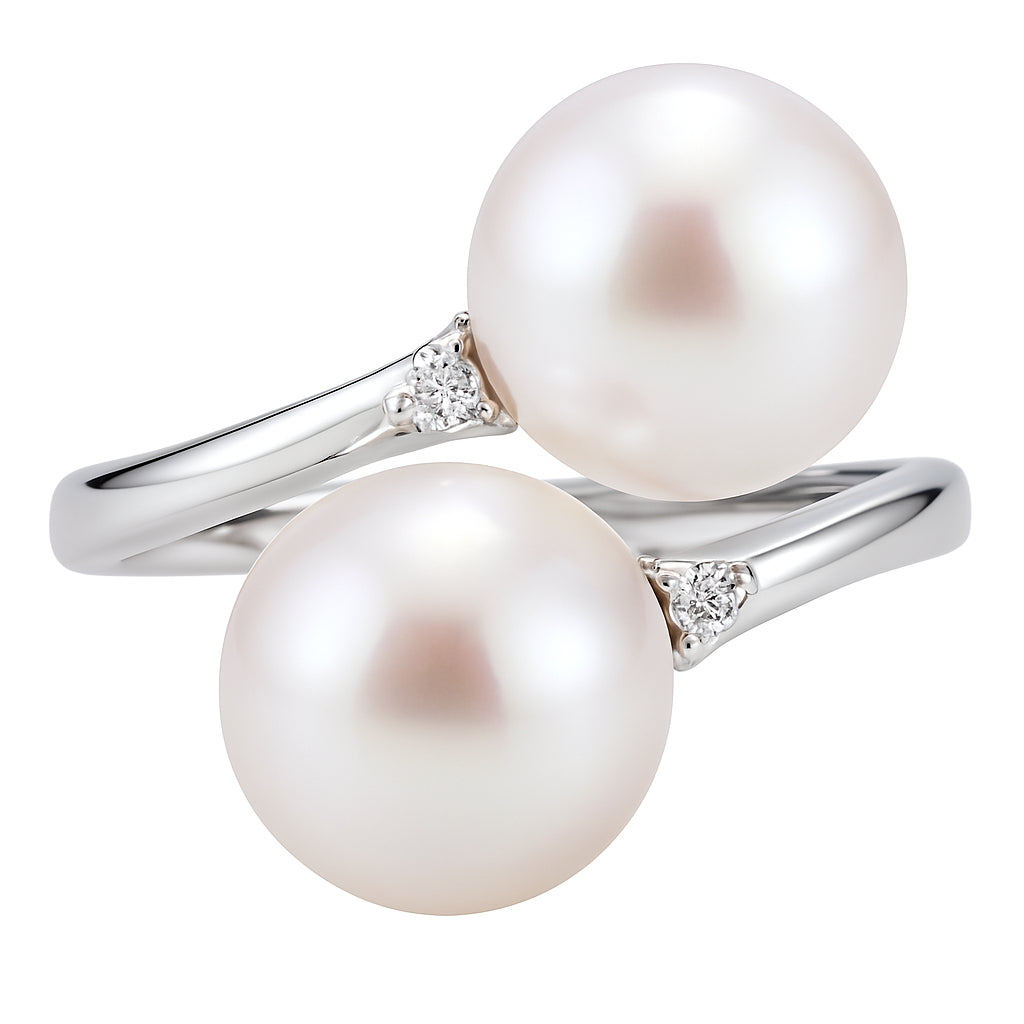 14K White Gold South Sea Pearl Ring, 9-10mm