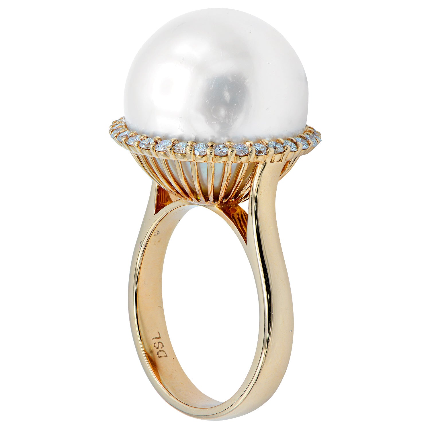 18KR White South Sea Pearl Ring, 15-16mm