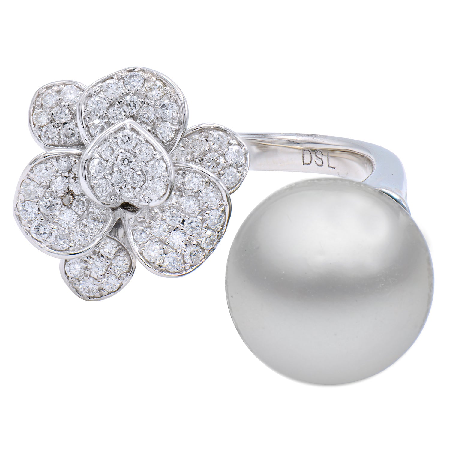 Ring 18KW/6.0G 78RD-0.42CT W.FW 11-12mm