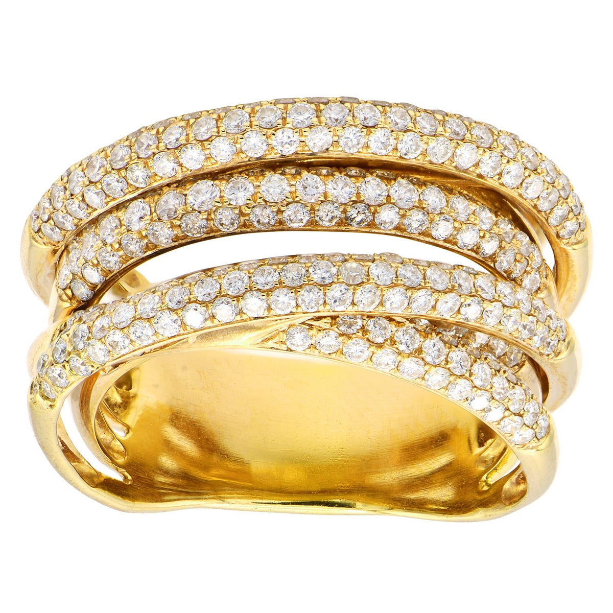 18K Yellow Gold Fashion Diamond Ring, 2.32ct