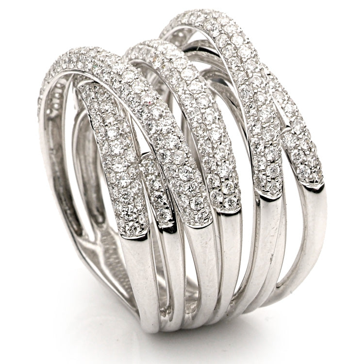 18K White Gold Fashion Diamond Ring, 2.37ct