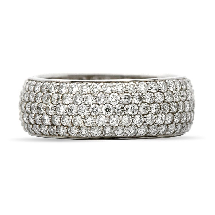 18K White Gold Multi Row Band, 2.7ct