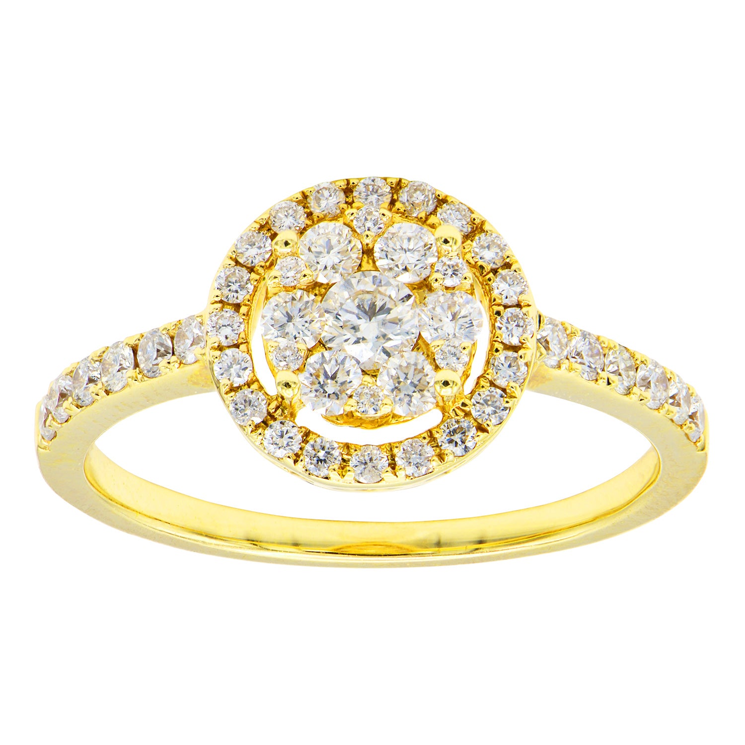 18KY Fashion Diamond Ring, 0.54ct