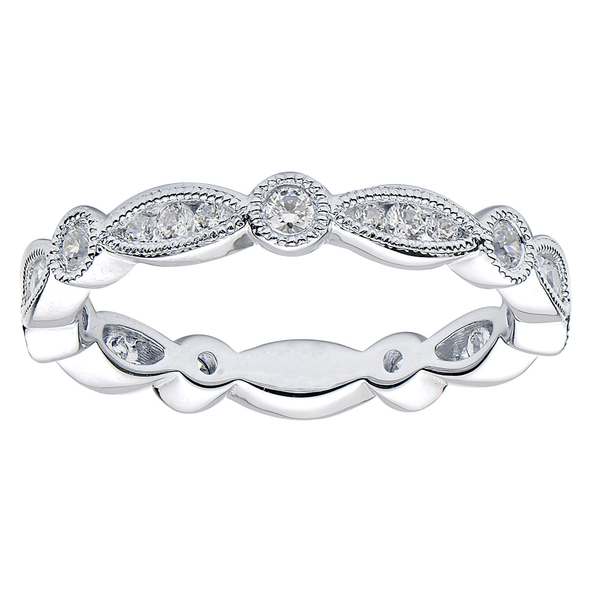 18K White Gold Diamond Band, 0.51ct