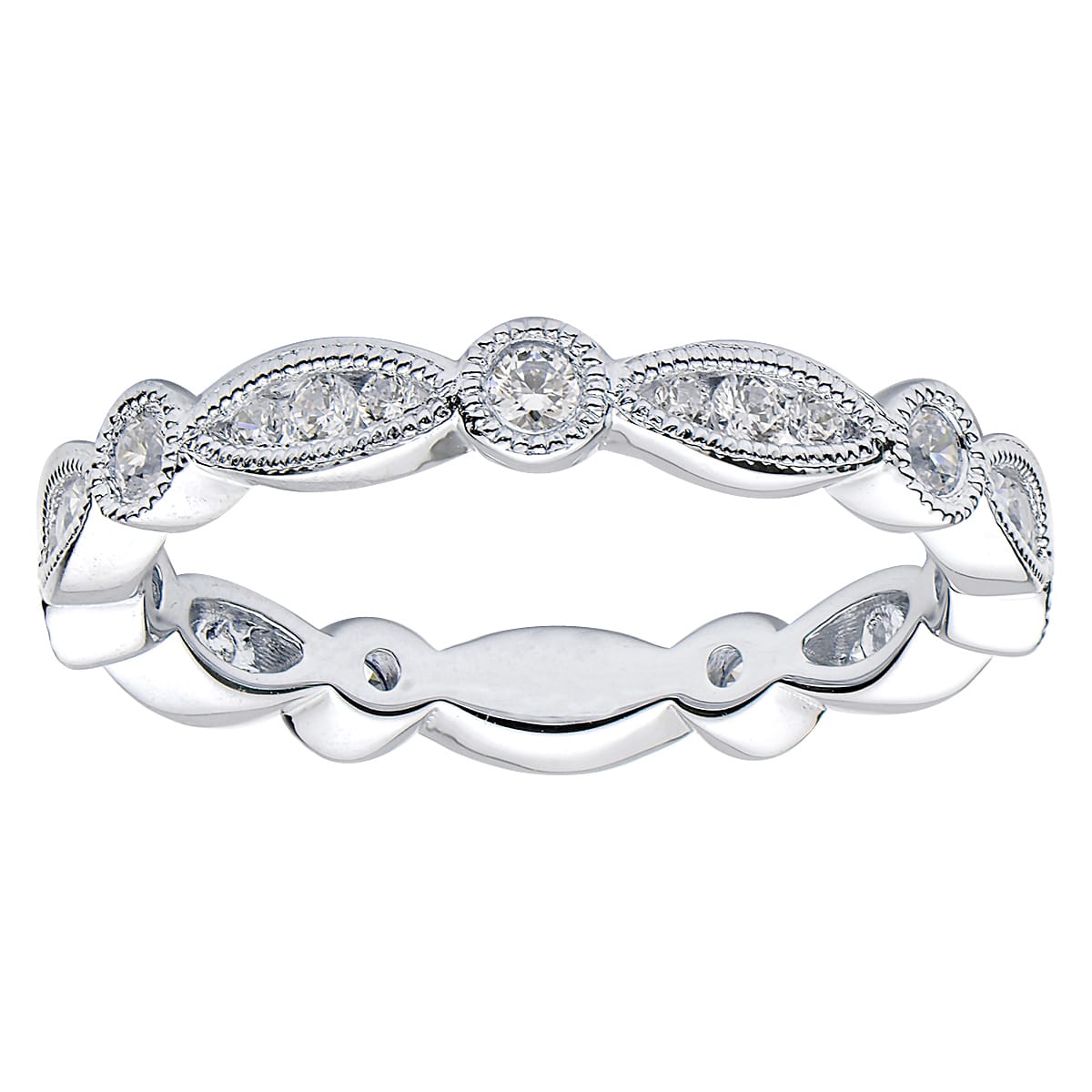 18K White Gold Diamond Band, 0.4ct