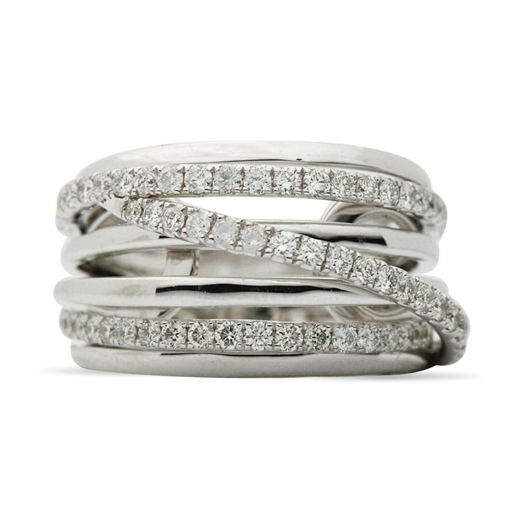 14K White Gold Diamond Ring, 0.91ct