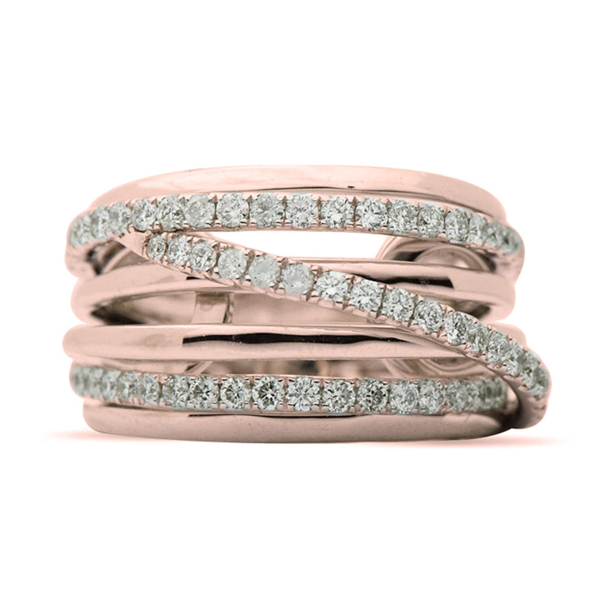 18K Rose Gold Fashion Diamond Ring, 0.91ct