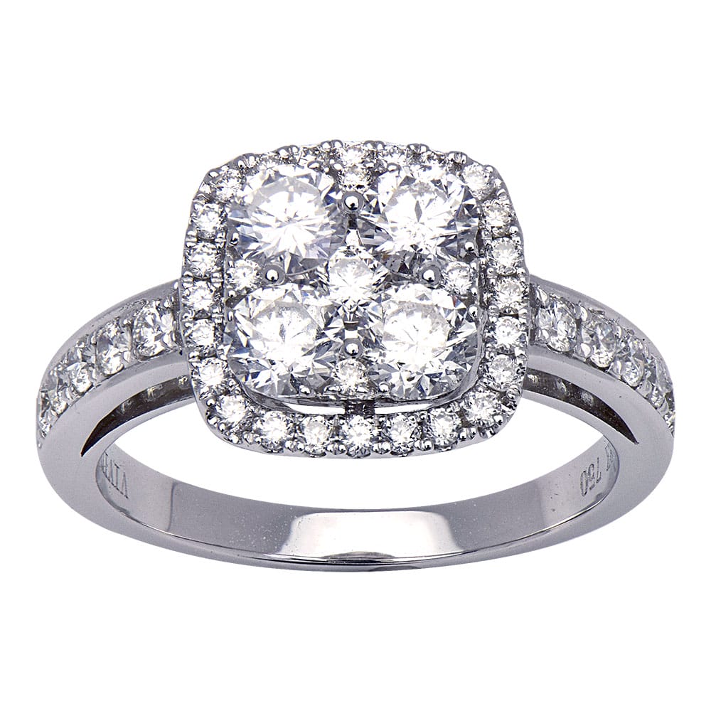 18K White Gold Fashion Diamond Ring, 1.25ct