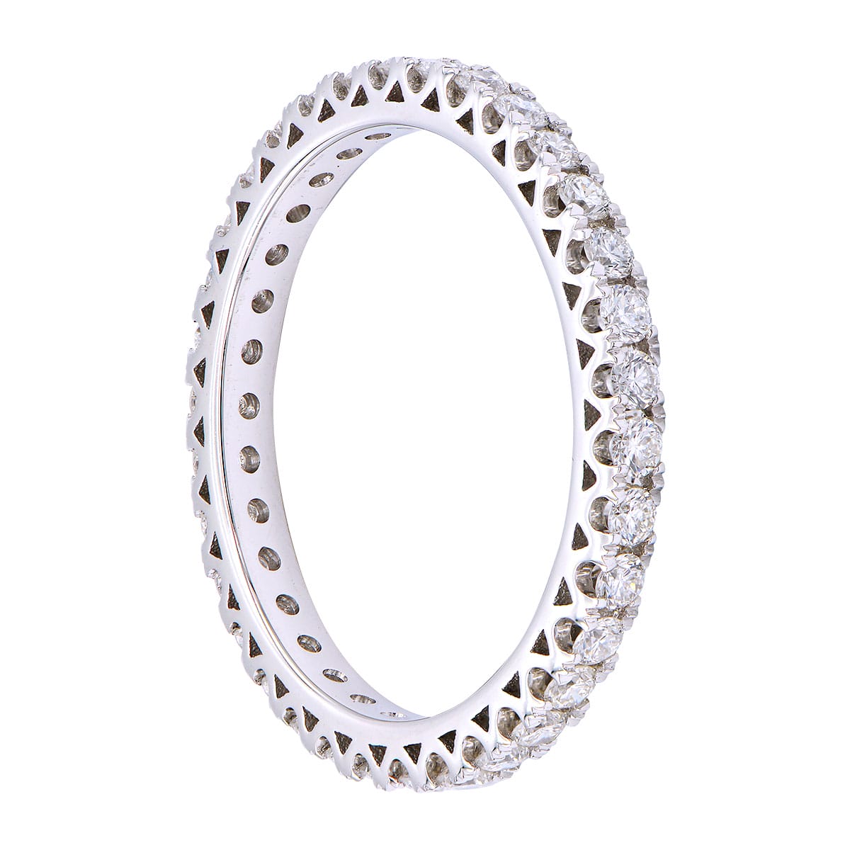 18K White Gold Diamond Band, 0.62ct