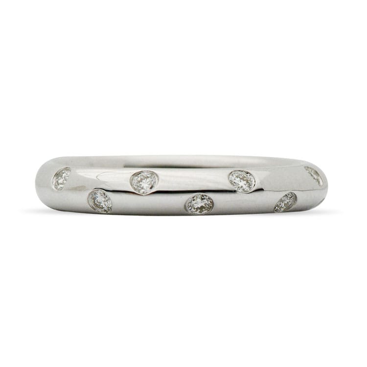 14K White Gold Diamond Ring Band, 0.32ct