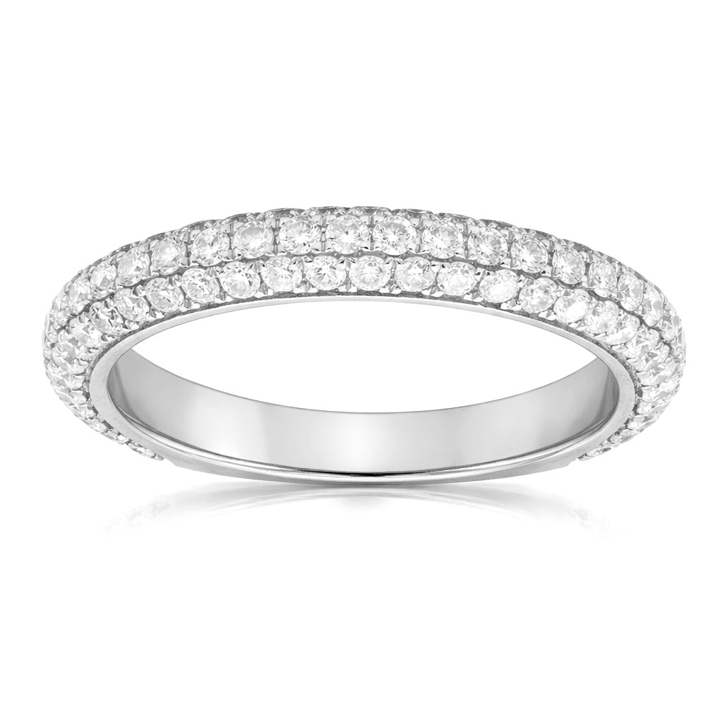 18K White Gold Diamond Band, 0.91ct