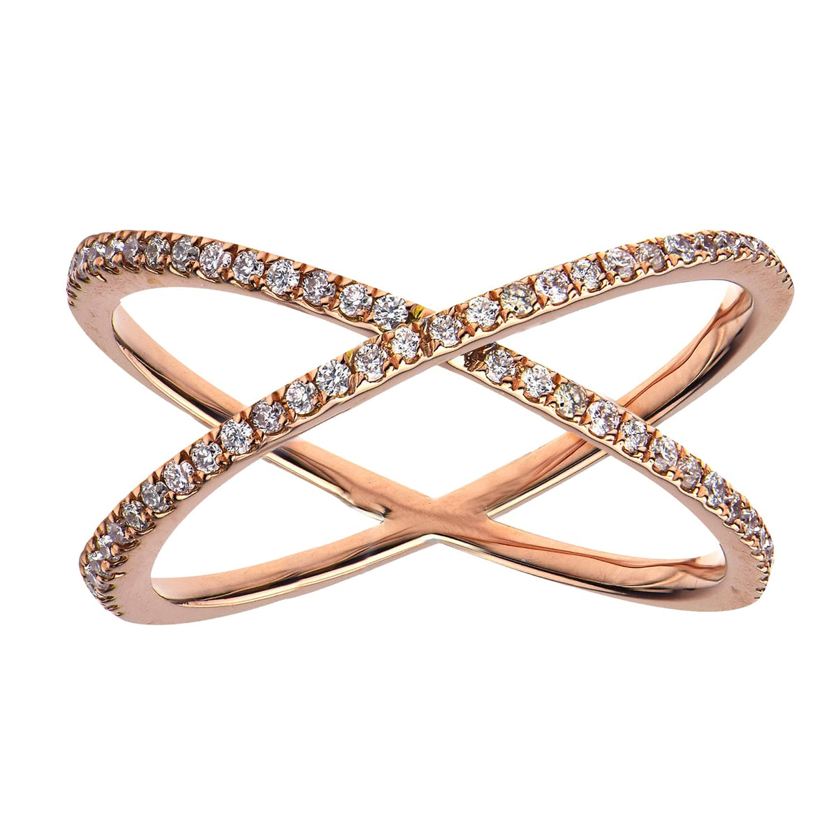 18K Rose Gold Fashion Diamond Ring, 0.22ct